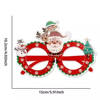 Милые рождественские очки Санта-Клаус Снеговик Снежинка Дерево Лось Бумажные очки Рождественская вечеринка Игрушка Фото Реквизит Украшение для дома Подарок