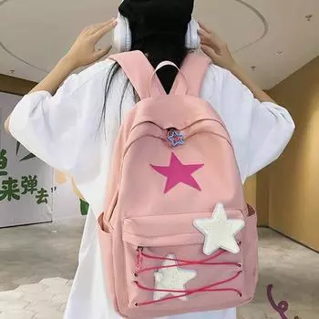 Милые рюкзаки All Match Star, японские женские уличные рюкзаки Y2K, эстетичные школьные сумки, вместительный рюкзак Kawaii для студентов зелёный