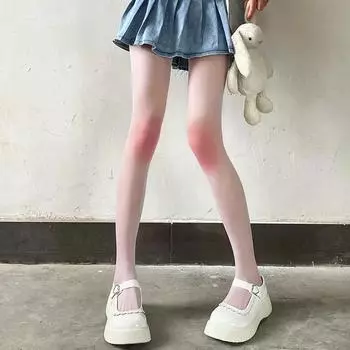 Милые румяные колготки в японском стиле, женские колготки с градиентом цвета, ультратонкие чулки JK, градиентные цвета, каваи, носки для девочек One Size телесный