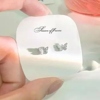 Милые серьги-бабочки для женщин с легким роскошным дизайном высокого класса, универсальные серьги