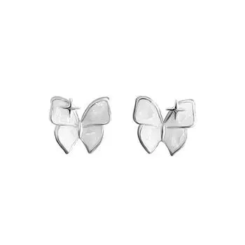 Милые серьги-бабочки в виде четырехконечной звезды для женщин, модные серьги высокого дизайна