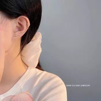 Милые серьги-бантики для женщин Милые модные легкие роскошные и универсальные серьги для женщин