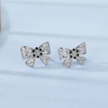 Милые серьги-бантики Серьги-розы Девичий темперамент Новогоднее украшение для ушей