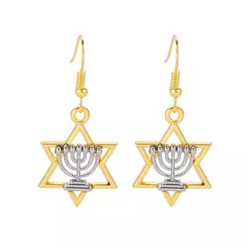 Милые серьги для девочек в форме звезды Давида, серьги-подвески в форме еврейской звезды для женщин, религиозные серьги в форме звезды на Хануку Дэвида Юрмана