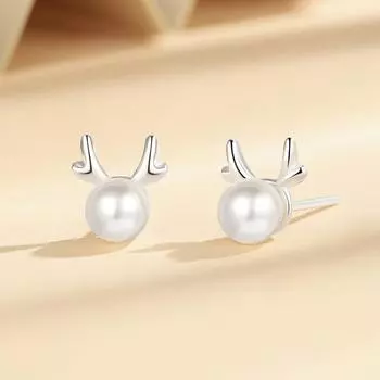 Милые серьги-гвоздики с драконом, женские серьги из стерлингового серебра S925, простые модные милые серьги, серьги с жемчугом в виде дракона 925