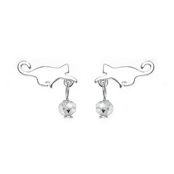 Милые серьги-гвоздики с лунным камнем в японском стиле, женственные, простые, девичьи, в форме сердца, короткие серьги