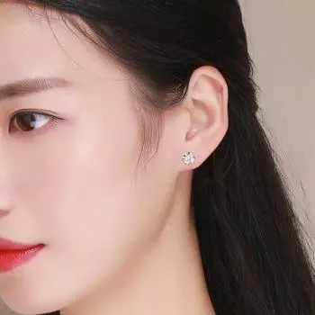 Милые серьги-гвоздики с розовым фианитом и цветком из стерлингового серебра 925 пробы для женщин, девочек и детей, украшения для пирсинга Orecchini Aros Aretes розовый