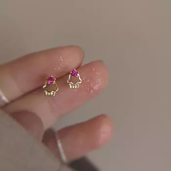 Милые серьги-гвоздики в форме кекса, женские легкие, роскошные, темпераментные, студенческие, дорожные серьги