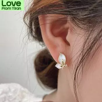 Милые серьги-гвоздики в виде бабочек, новые модные украшения в корейском стиле, нежные простые подвески, женская бижутерия