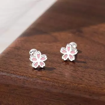 Милые серьги-гвоздики в виде цветка для женщин, милые серьги в пасторальном стиле в лесу