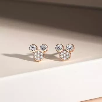 Милые серьги-гвоздики в виде маленькой мультяшной мышки, женские легкие роскошные изысканные серьги с микроцирконом