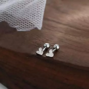Милые серьги-гвоздики в виде мультфильмов, женские минималистичные серьги с винтовой пряжкой в стиле темперамент с маленькими животными для поездок на работу