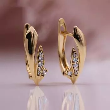 Милые серьги-капли PATAYA с искусственным цирконом, уникальные блестящие серьги цвета розового золота, металлические защитные серьги ушной раковины