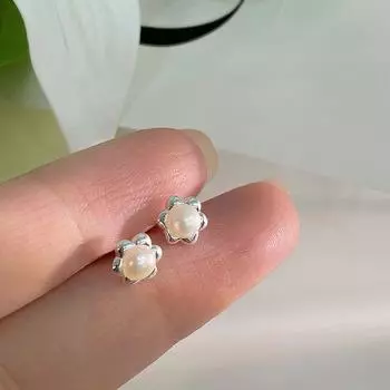 Милые серьги с цветочным жемчугом, супер мини-серьги, маленькие серьги-цветочки в форме дыни, новый стиль