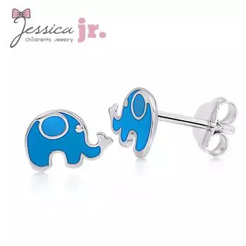 Милые серьги с синим слоном для маленьких девочек, гипоаллергенные серьги-гвоздики на каждый день из стерлингового серебра 925 пробы для малышей и детей