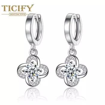 Милые серьги, ювелирные изделия для женщин, простые серьги, вечные серьги Lucky Leaf Clover белый