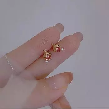 Милые серьги в виде божьей коровки, женские серьги в виде креативных животных, простые летние серьги в виде цветных насекомых
