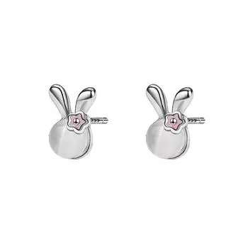 Милые серьги в виде цветка кролика, кошачий глаз, каменные цветы, милые свежие серьги для девочек, женский новый стиль