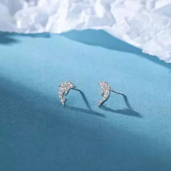 Милые серьги в виде дельфина для женщин с легкими роскошными маленькими милыми серьгами в виде животных в новом стиле