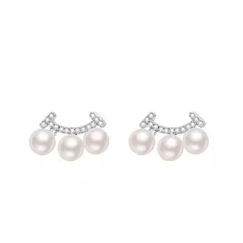 Милые серьги-жемчужины с бриллиантами в форме улыбки, французские ретро-серьги, элегантные темпераментные отверстия для ушей