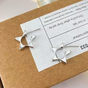 Милые серьги-звездочки Серьги-пятиконечные звезды Милая и классная индивидуальность Светлая роскошь Серьги-звездочки для ниши
