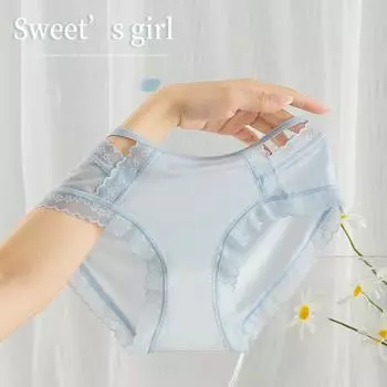 Милые сексуальные трусики женское нижнее белье ажурные прозрачные сетчатые дышащие трусики средней талии M