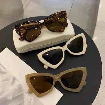 Милые сексуальные винтажные солнцезащитные очки «кошачий глаз» женские маленькие черные белые треугольные ретро женские солнцезащитные очки леопардовые женские очки