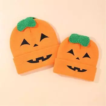 Милые шапочки для родителей и детей на Хэллоуин, милые зимние теплые вязаные шапочки, аксессуары для костюма на Хэллоуин, береты для детей и взрослых