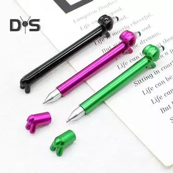 Милые шариковые ручки, ручки в виде таксы, 1 мм, черные чернила, мультяшные ручки с собаками для школы, офиса, емкостная сенсорная ручка для планшетов, телефонов серебряный