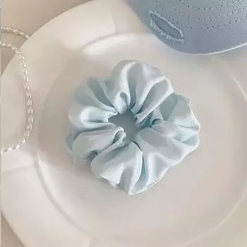 Милые шелковые атласные резинки для волос для женщин молочно-голубого цвета, элегантная резинка для волос, эластичная повязка для волос, аксессуары для волос аспидный