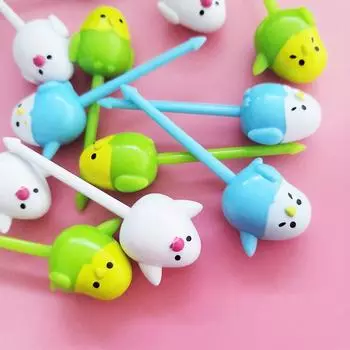 Милые школьные принадлежности Фруктовая вилка Мини мультяшный детский закуска торт десерт шпажка зубочистка бенто обеды украшение для вечеринки