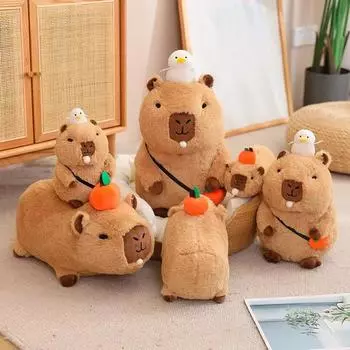 Милые сидячие и лежащие пузыри с голосом и слюной, плюшевые игрушки-капибары, мультяшная кукла, мягкий детский подарок, украшение для дома 20cm