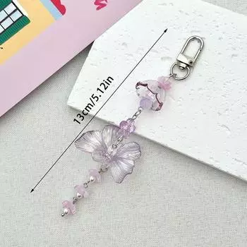 Милые Сладкие Фиолетовые Бабочки Колокольчики Ветер Брелок Подвеска Цепочка для Телефона Ремешок Шнурок Девочковые Украшения для Сумки Аксессуары Подарки