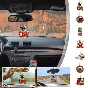 Милые собачки, подвески на елку, 2D акриловые рождественские украшения, новые подвесные украшения для окон и дверей S2P0 F-One size