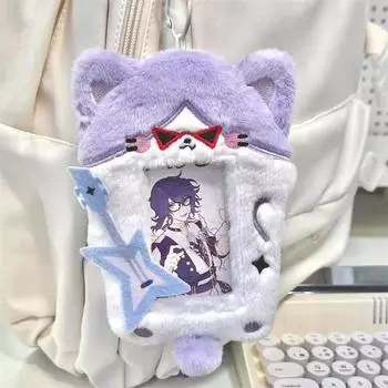 Милые солнцезащитные очки Бесс Кошка плюшевая сумка держатель для фото карты подвеска автобус карта защитный чехол рукав идол изображение дисплей карты футляры подарки 16*12cm