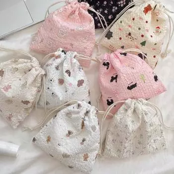 Милые сумки с мультяшным принтом, косметичка, косметичка для женщин, большой емкости, кошелек для монет, переносная сумка для туалетных принадлежностей