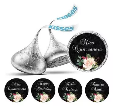 Милые сувенирные цветочные наклейки для празднования дня рождения, этикетки для шоколадных конфет, 190 шт., сделай сам 0.75 Inches Diameter белый