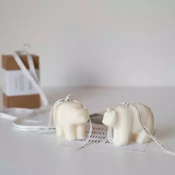 Милые свечи Животные Медведь Ароматические свечи Новогодний декор для дома Маленькие собачки Ароматические свечи Подарки на день рождения Сувениры для дома белый