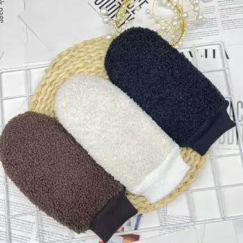 Милые термоперчатки из овечьей шерсти, флисовые утолщенные перчатки с закрытыми пальцами, ладонная часть из ткани, холодостойкие студенческие перчатки one size fits all