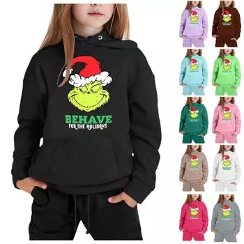 Милые толстовки с капюшоном для подростков, модные детские толстовки с капюшоном, рубашки с длинным рукавом, одежда для девочек 110 чёрный