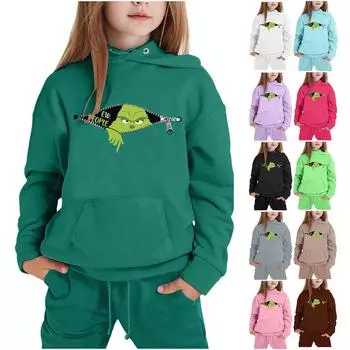 Милые толстовки с капюшоном для подростков, модные детские толстовки с капюшоном, рубашки с длинным рукавом, одежда для девочек 150