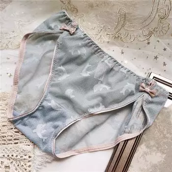 Милые трусы с рисунком дельфина, однотонные трусики молочно-белого цвета с низкой талией, женское нижнее белье One Size белый