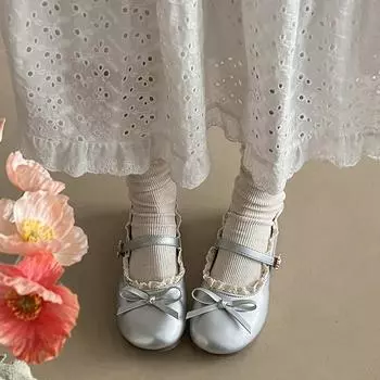 Милые туфли Мэри Джейн с бантом и кружевом, весна 2025, новые повседневные туфли с юбкой, маленькие кожаные туфли с шапочкой JK, одинарные туфли 35