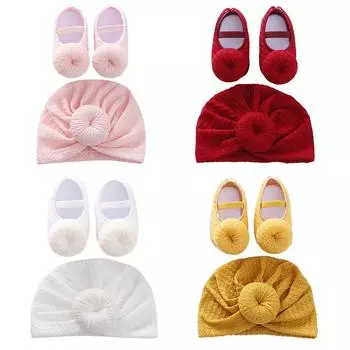 Милые туфли на плоской подошве для маленьких девочек, милые туфли на нескользящей мягкой подошве, свадебные туфли принцессы для новорожденных, первые ходоки, 0–12 месяцев со шляпой S