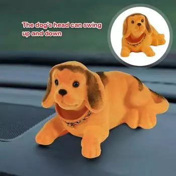 Милые украшения для автомобиля, качающаяся голова собаки, кукла, игрушки для приборной панели автомобиля, милый кивающий щенок, аксессуары для салона автомобиля, автодекор, детский подарок жёлтый