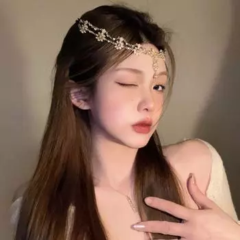 Милые украшения для волос невесты цветок кисточка головной убор ретро лоб цепочка девушки
