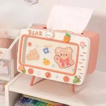 Милые украшения, книги, украшения для рабочего стола, держатель для мобильного телефона, коробка для салфеток One Size розовый