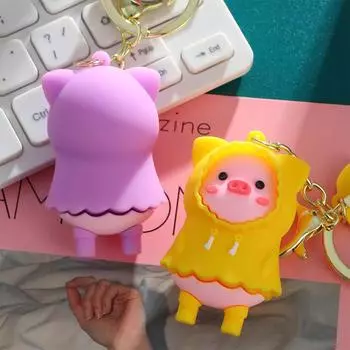 Милые украшения ПВХ свинья аксессуары автомобильные украшения автомобильная подвеска сумка брелоки брелок свинья розовый