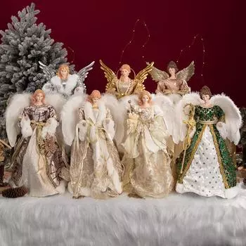 Милые улыбающиеся куклы-ангелы, поделки, подарки, стоячие плюшевые украшения, украшения для дома, рождественского дня, натальные украшения, праздничный сезон