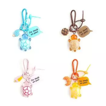 Милые универсальные светящиеся брелки в виде черепахи, брелок с изображением животных из мультфильма для женщин и девочек, изысканные украшения для рюкзака, аксессуары, подарки as the picture